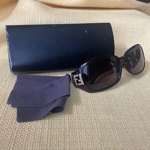 FENDI rhinestone sunglasses, brown with case